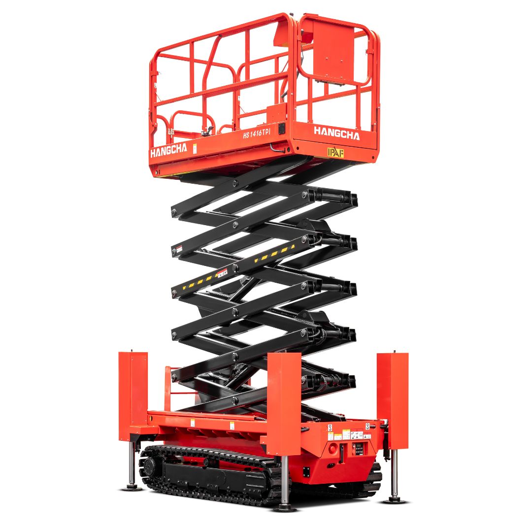 Nacelle élévatrice à ciseaux électrique sur chenilles – Série HS.