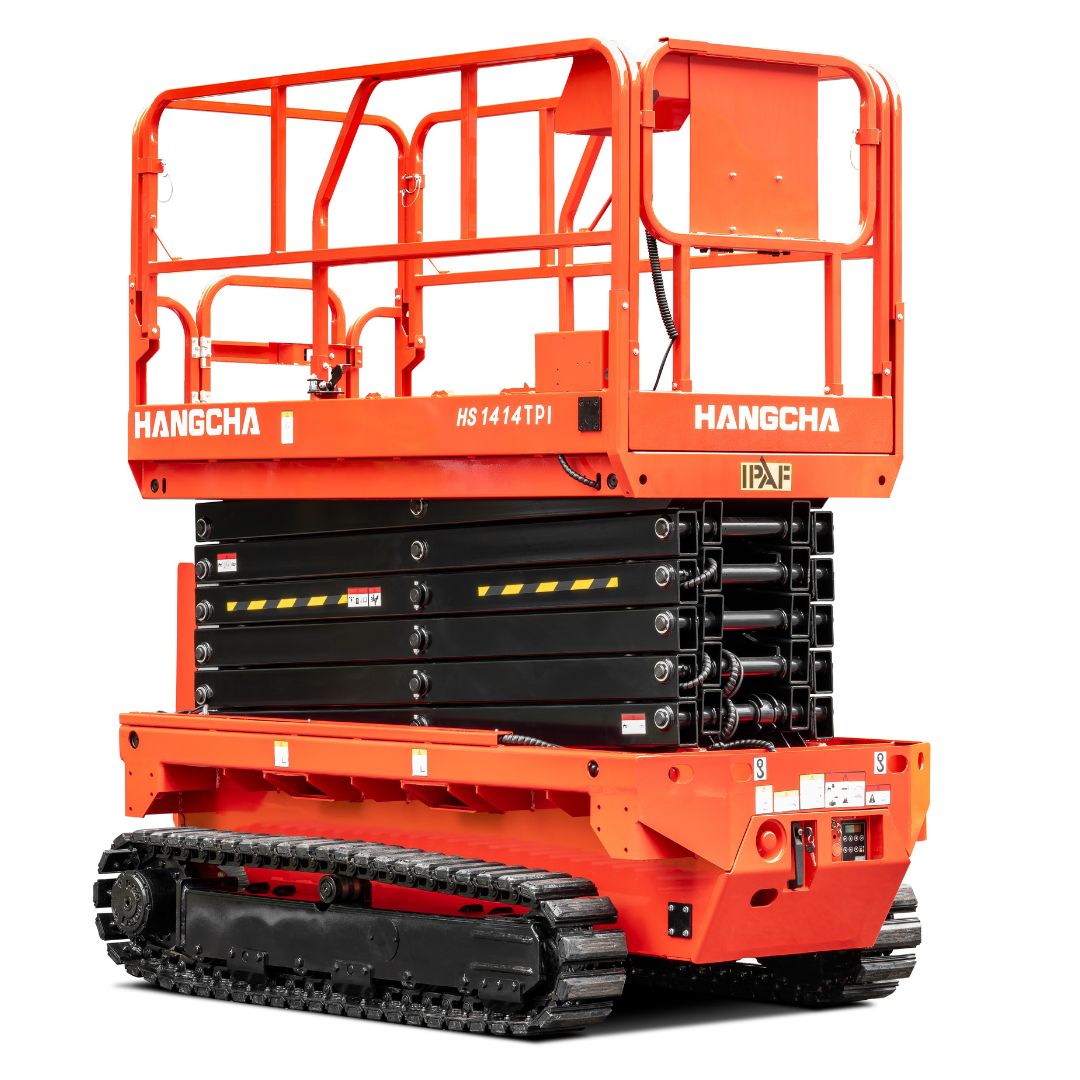 Nacelle élévatrice à ciseaux électrique sur chenilles – Série HS.