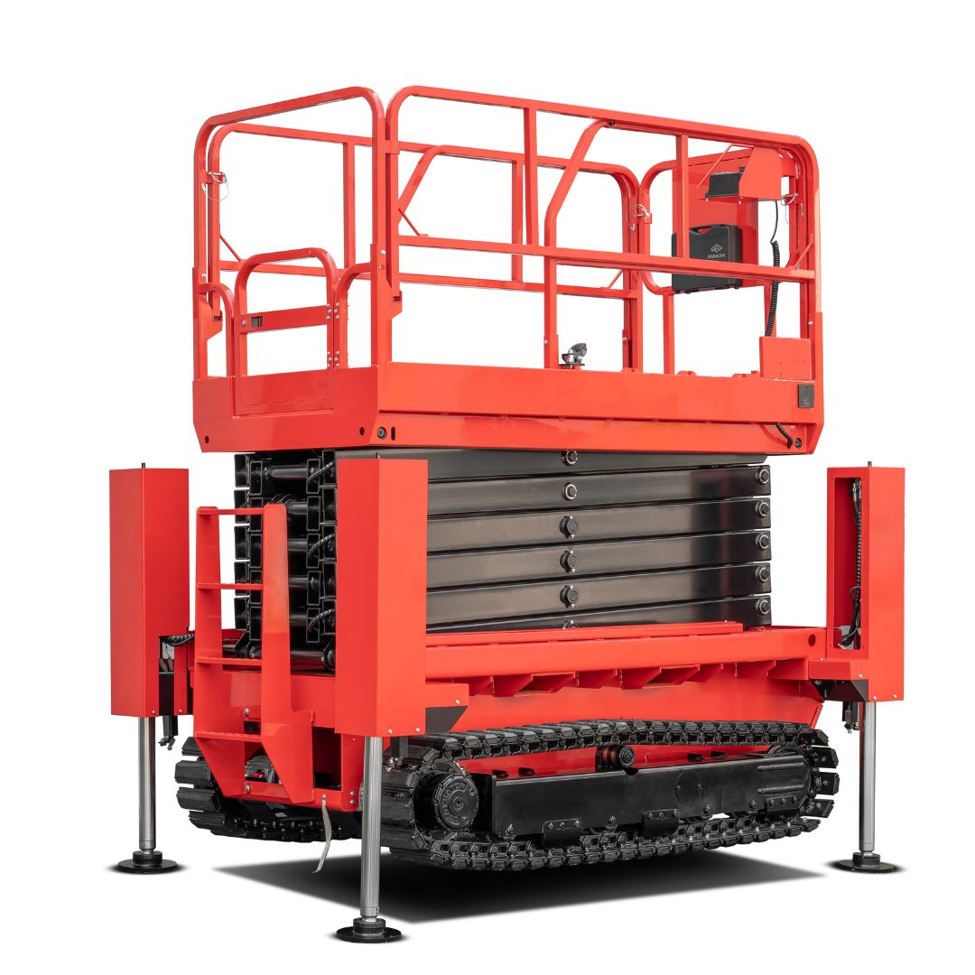 Nacelle élévatrice à ciseaux électrique sur chenilles – Série HS.