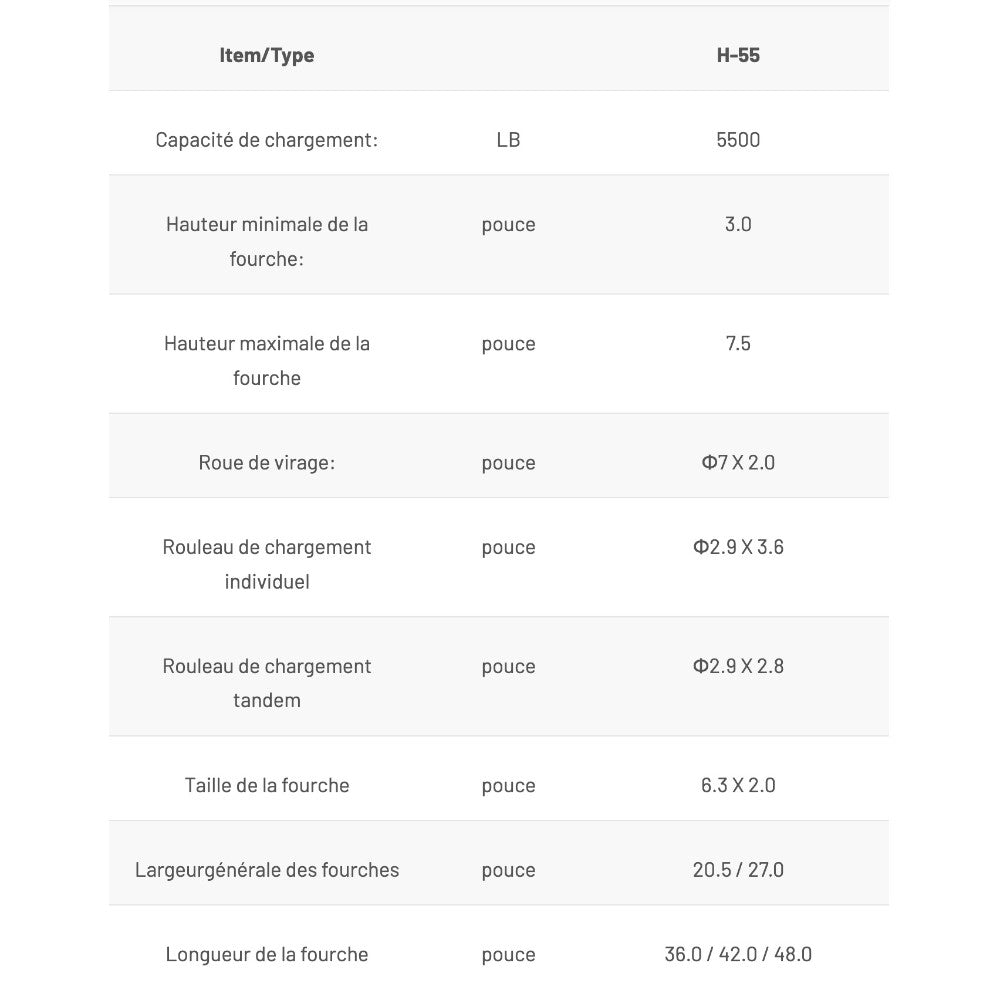 Transpalette manuel H55